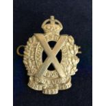 SOUTH AFRICAN SILVER PLATED CAP BADGE