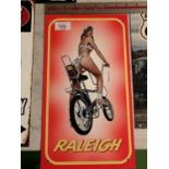 A RALLY CHOPPER METAL ADVERTISING SIGN
