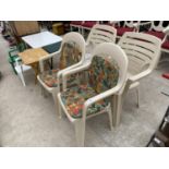 VARIOUS GARDEN FURNITURE - SIX CHAIRS AND FOUR TABLES