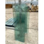 A NUMBER OF GLASS SHELVES - 1 CM THICK