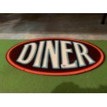 A DINER METAL ADVERTISING SIGN