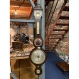 A VINTAGE OAK BAROMETER, A.LUBATE, PRESTON