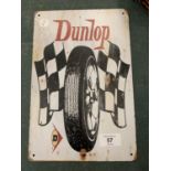 A VINTAGE STYLE DUNLOP TYRES TIN METAL GARAGE SIGN 30 X 20CM