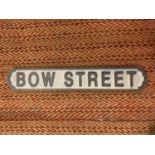 A LARGE VINTAGE STYLE WOODEN 'BOW STREET' STREET SIGN 80CM