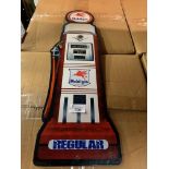 A MOBIL GAS PETROL PUMP SHAPED METAL SIGN