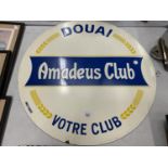 AN ENAMEL 'AMADEUS CLUB' SIGN