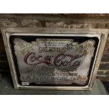 VINTAGE STYLE METAL FRAMED COCA-COLA WALL ART PICTURE 44CM