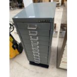 A BISLEY GREY STEEL TEN DRAWER FILING CABINET