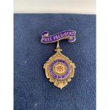 VINTAGE BIRMINGHAM SILVER 'NFI' ENAMEL MEDAL FOR THE PAST PRESIDENT TOTAL GROSS WEIGHT 23 GRAMS