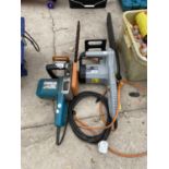 TWO ELECTRIC CHAIN SAWS TO INCLUDE A TITAN TTB355CHN AND A MAKITA 5014B