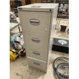 A SILVERLINE METAL FOUR DRAWER FILING CABINET