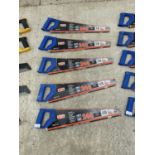 FIVE NEW BAHCO HAND SAWS