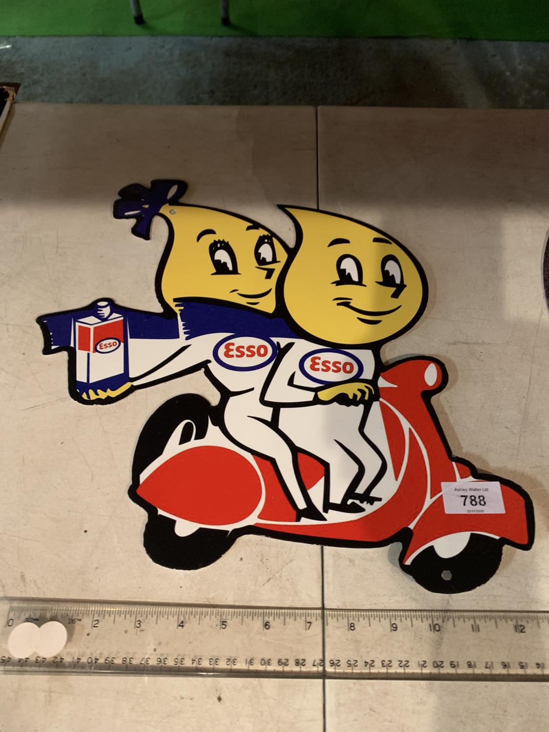 AN 'ESSO SCOOTER' METAL SIGN