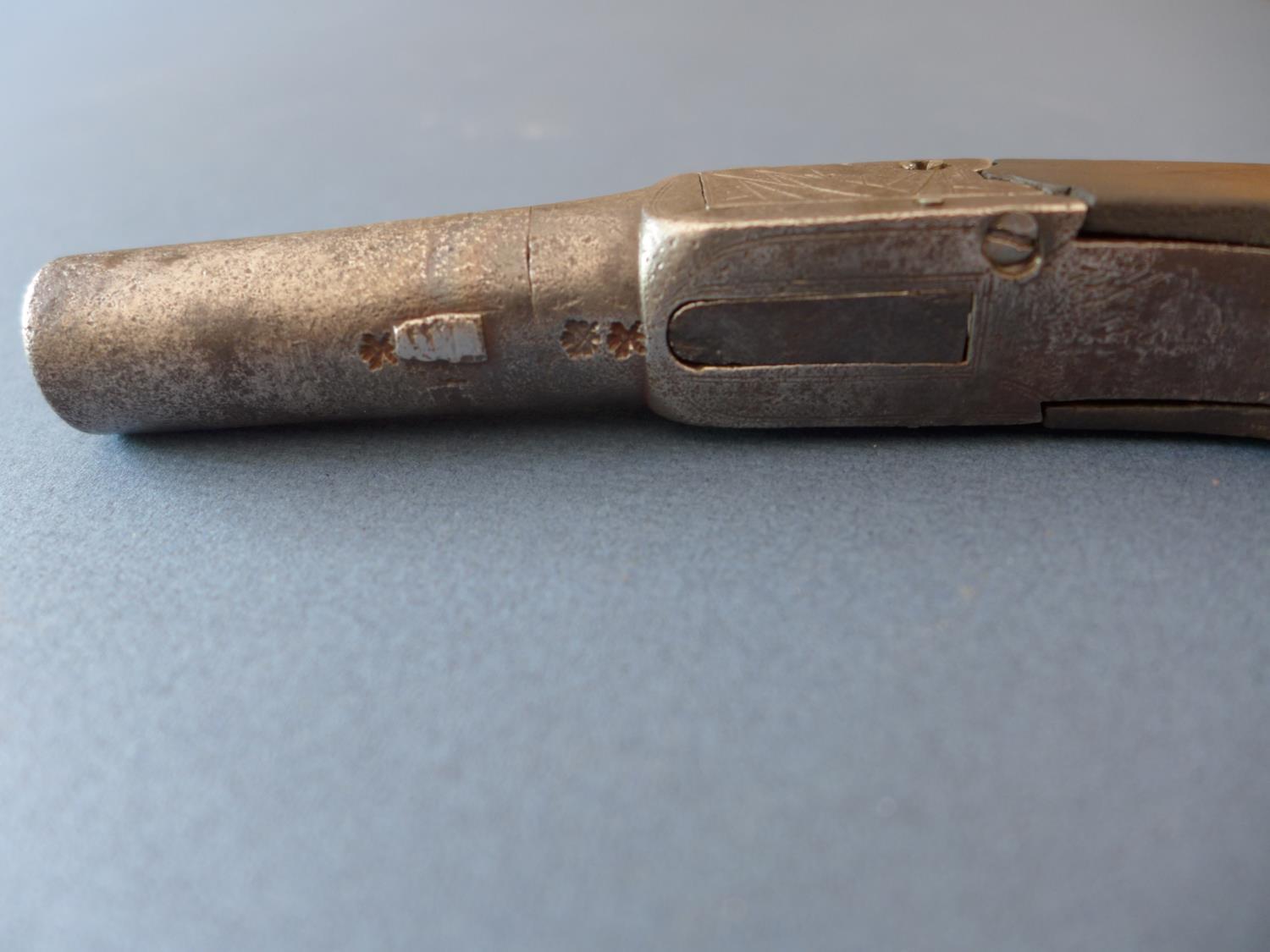 A PERCUSSION CAP TURN OFF BARREL PISTOL - 4.5 CM BARREL - Image 5 of 5