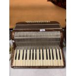 A VINTAGE PIANO ACCORDION WITH 48 BASE BATTENS (A/F)