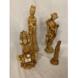 FOUR ORIENTAL FIGURES