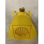 A METAL REPRODUCTION SHELL GARAGE MOTOR CAR PETROL CAN WITH BRASS TOP