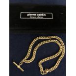 A MODERN PIERRE CARDIN GOLD PLATED ALBERT CHAIN, BOXED