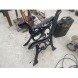 A PAIR OF CAST IRON BENCH ENDS