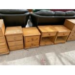 FOUR PINE BEDSIDE CABINETS