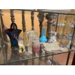 SHELF OF COLLECTABLE CHINA - INC ROYAL DOULTON VASE ETC