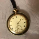 A GOLD PLATED GENTELMAN'S POCKET WATCH