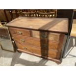 A MAHOGANY CHEST OF TWO SHORT AND TWO LONG DRAWERS