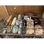 VARIOUS ITEMS TO INCLUDE A BOX SMOKER, METAL JELLY MOULDS, ROLLING PINS ETC