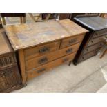 A SATINWOOD CHEST OF TWO SHORT AND TWO LONG DRAWERS