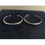 TWO SILVER BANGLES