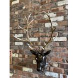 A DEER HEAD WALL PLINTH