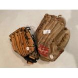 TWO BASEBALL GLOVES