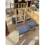 FOUR BEECH DINING CHAIRS