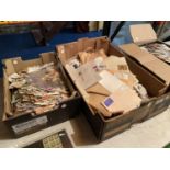 TWO BOXES CONTAINING A LARGE QUANTITY OF STAMPS