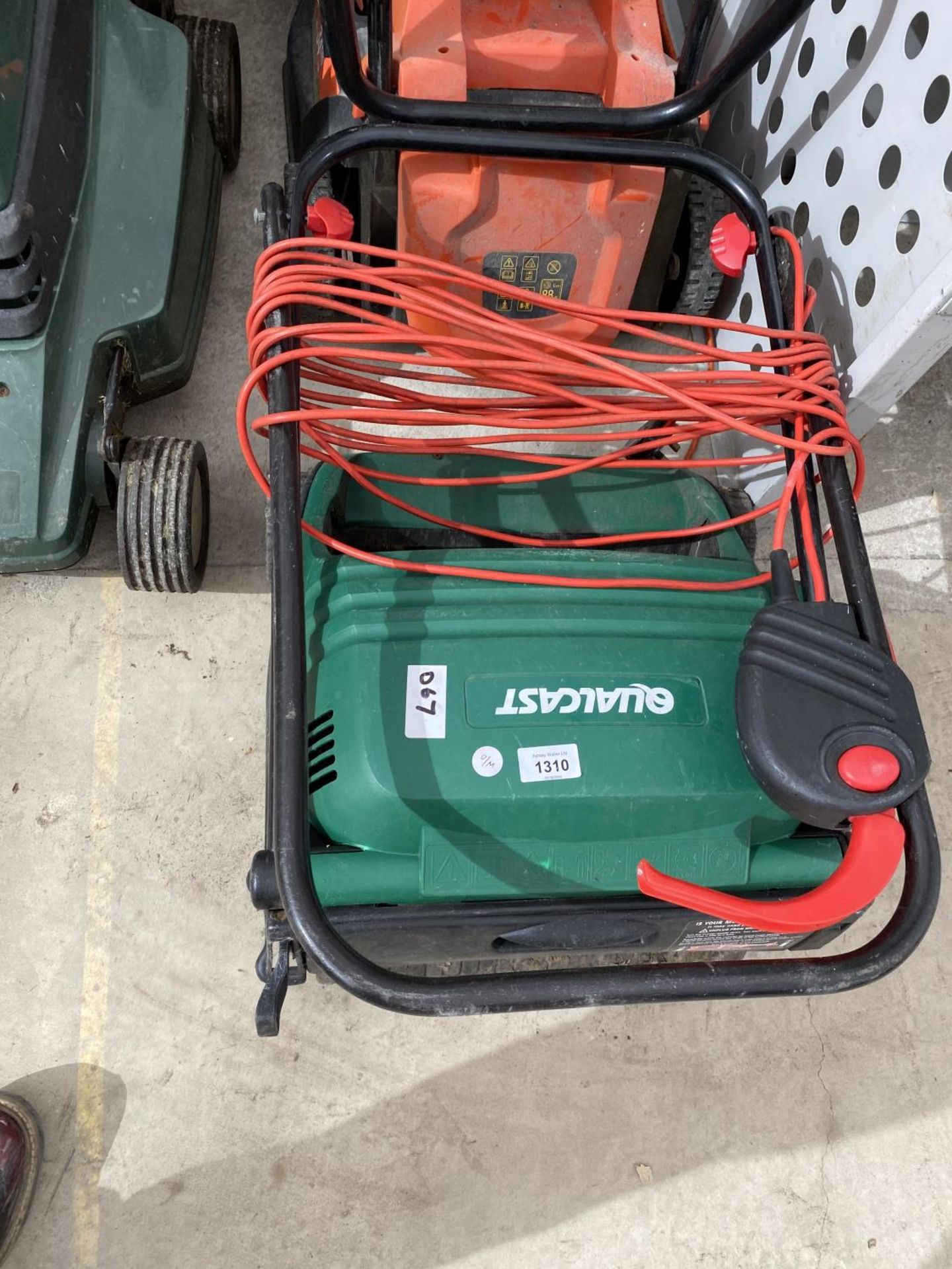 AN ELECTRIC SCARIFIER AND TWO LAWN MOWERS, ALL IN WORKING ORDER - Image 2 of 4