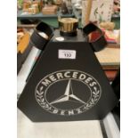 A VINTAGE STYLE MERCEDES PETROL CAN WITH BRASS TOP