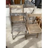 FOUR FOLDING CHAIRS