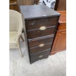 A VINTAGE PINE THREE DRAWER FILING CABINET