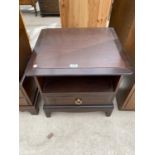 A STAG MINSTREL MAHOGANY BEDSIDE CABINET