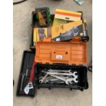 NEW AND BOXED ITEMS TO INCLUDE A DRIVER BIT SET, MULTIPURPOSE TOOL KIT, TABLE VICE, TOOLBOX AND