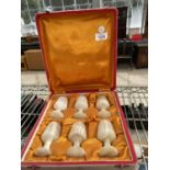 A BOXED SET OF SIX MARBLE GOBLETS