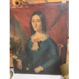 AN EARLY GEORGIAN PORTRAIT OIL ON CANVAS BELIEVED TO BE PART OF THE MONCRIEFF GLASS FAMILY