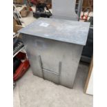 A GALVANISED COAL BUNKER