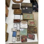 A SELECTION OF VINTAGE TOBACCO TINS AND LIGHTERS