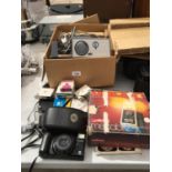 A MINOLTA 38 MM CAMERA, A SLIDE PROJECTOR (IN WORKING ORDER) AND VARIOUS PHOTOGRAPHY SUNDRIES