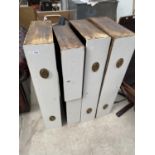 FIVE PAINTED PINE DRAWERS