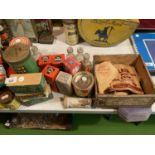 QTY OF MIXED COLLECTABLE TINS , BOTTLES - COLEMANS ETC