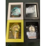 FOUR BOXED ICE WRIST WATCHES
