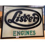 A LISTER ENGINES ILLUMINATED LIGHT BOX SIGN