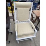AN AMERICAN STYLE WHITE PAINTED ARMCHAIR